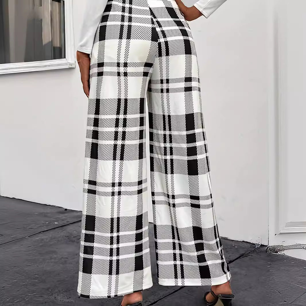 Damen Modische weit geschnittene Karohose Stalluxe