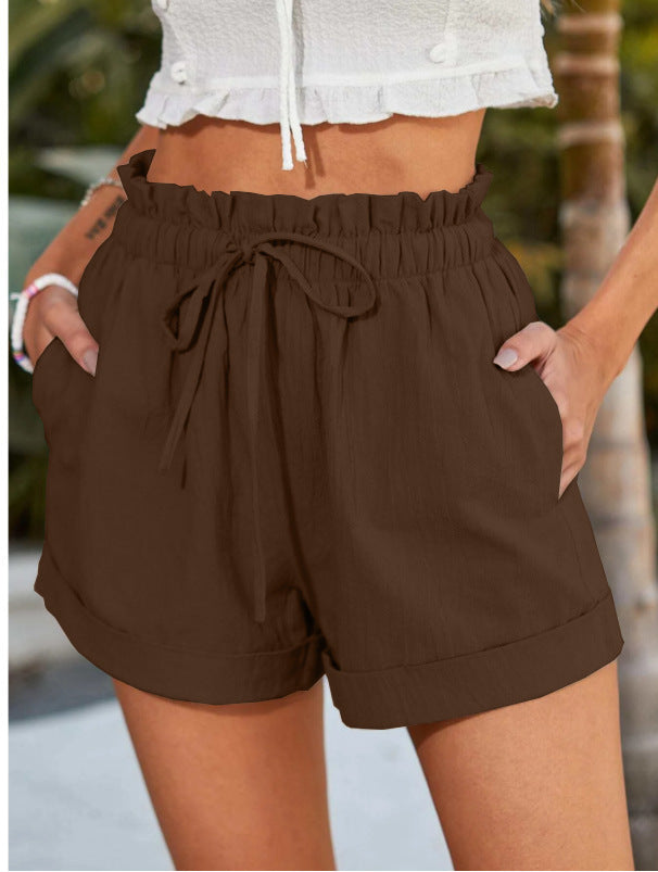 Damen lässige Sommer-Shorts mit elastischem Bund und Taschen Stalluxe