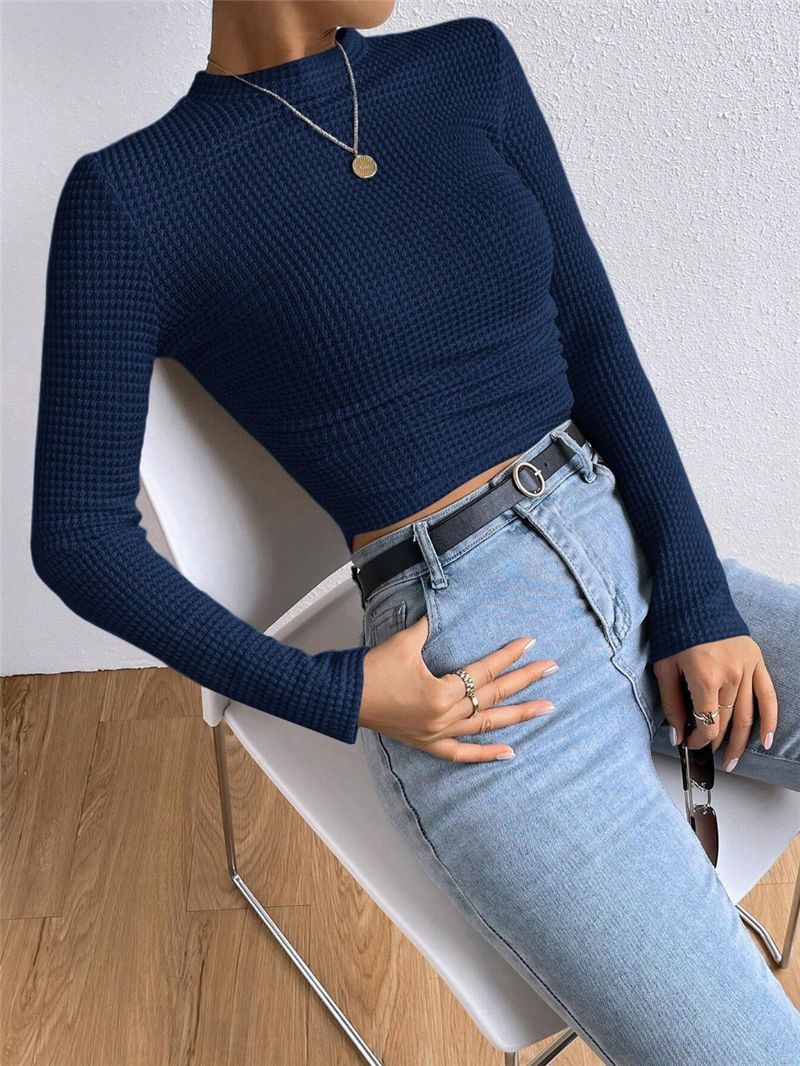 Damen Langarm-Top mit strukturierter Oberfläche Stalluxe