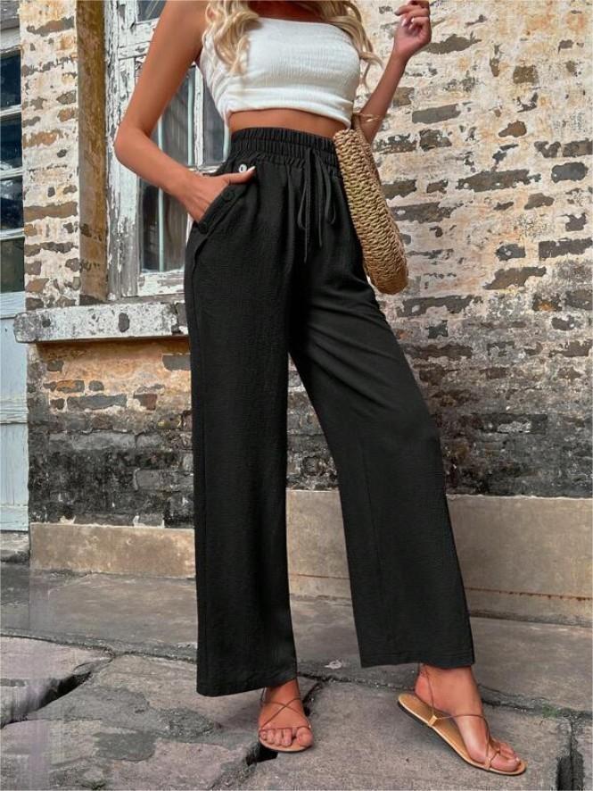 Damen Elegante Freizeit-Hosen mit elastischem Bund und seitlichen Taschen Stalluxe