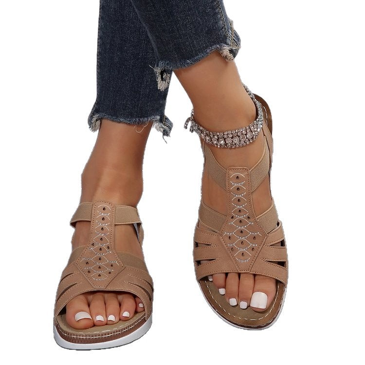 Damen Komfortable Sandalen mit elegantem Schnitt und atmungsaktiver Oberflächenstruktur Stalluxe