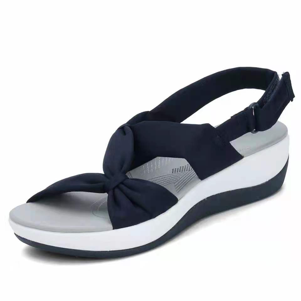 Damen Komfortable Riemensandalen mit elastischem Knötchen-Design und rutschfester Sohle Stalluxe