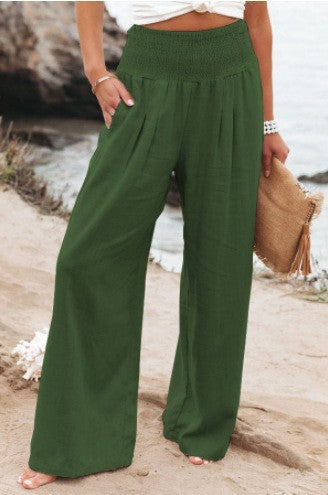 Damen Leichte und weite Sommerhose mit elastischem Bund Stalluxe