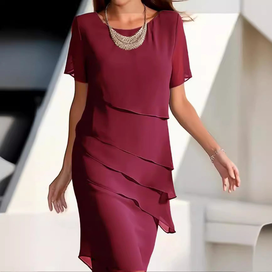 Damen Elegantes und fließendes Kleid mit Layering-Effekt Stalluxe