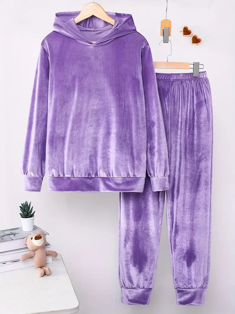 Damen Fleece-Loungewear Set mit Hoodie und elastischen Säumen Stalluxe