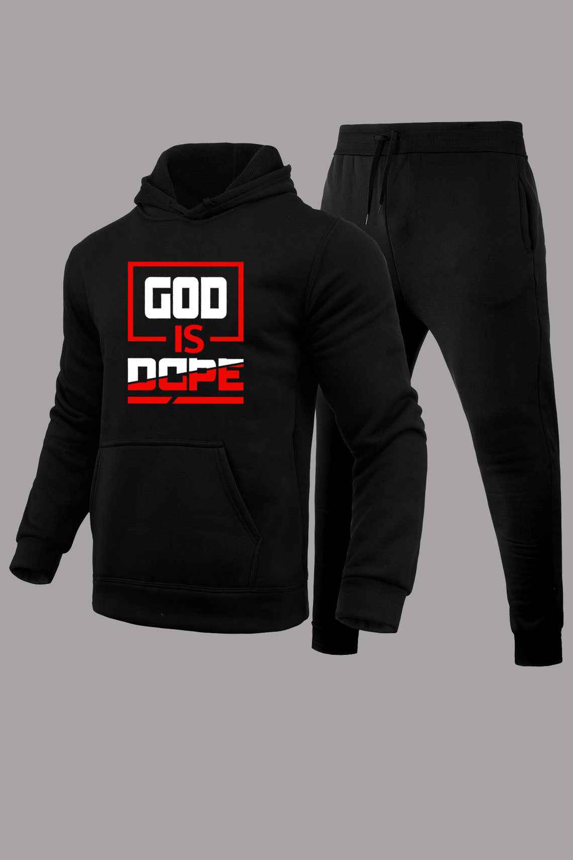 Herren sportliches Hoodie- und Jogginghose-Set mit inspirierendem Schriftzug Stalluxe
