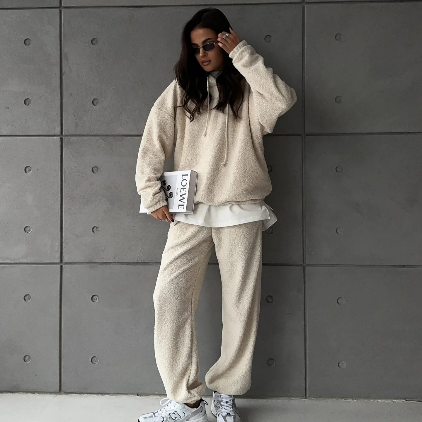 Damen Gemütlicher Fleece-Hoodie mit weiten Hosen Stalluxe