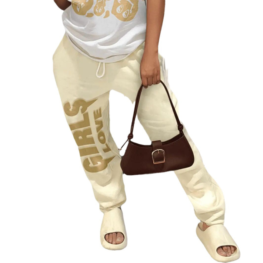 Damen bequeme Jogginghose mit motivierendem Schriftzug Stalluxe