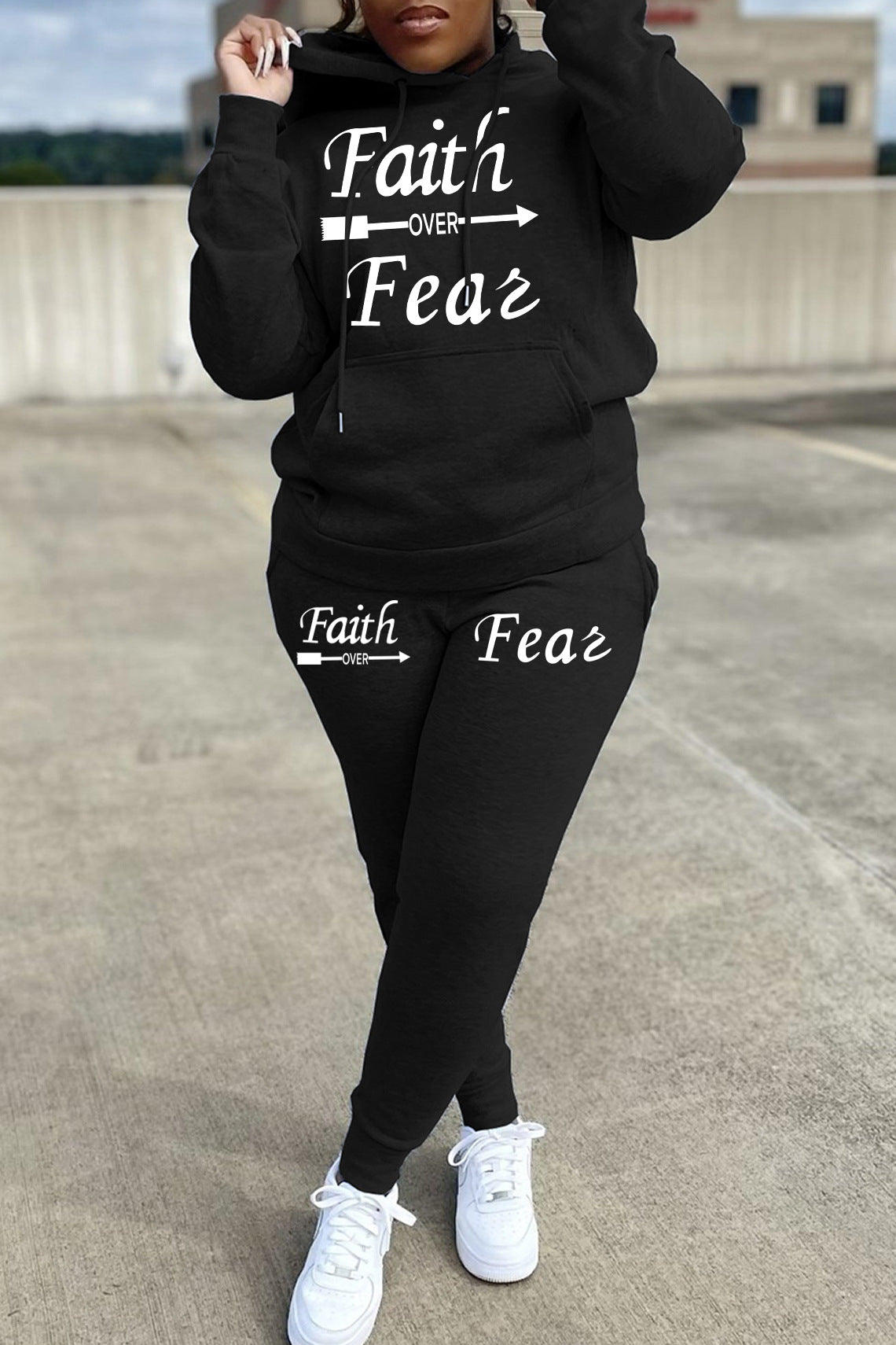 Damen Hoodie und Jogginghose Set mit inspirierendem Spruch Stalluxe
