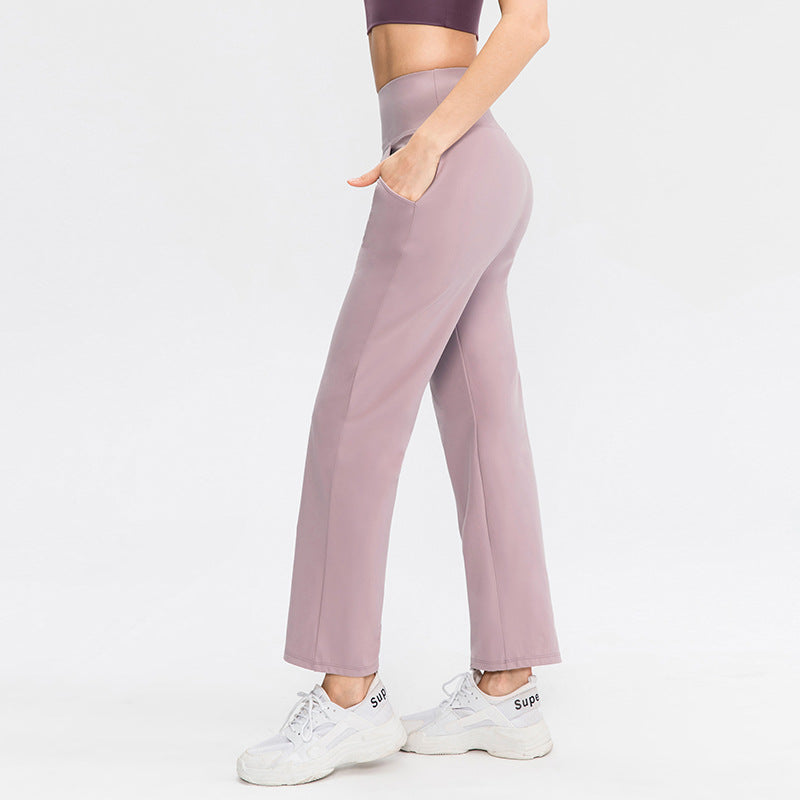Damen Bequeme Sporthose mit hohem Bund und praktischen Seitentaschen Stalluxe