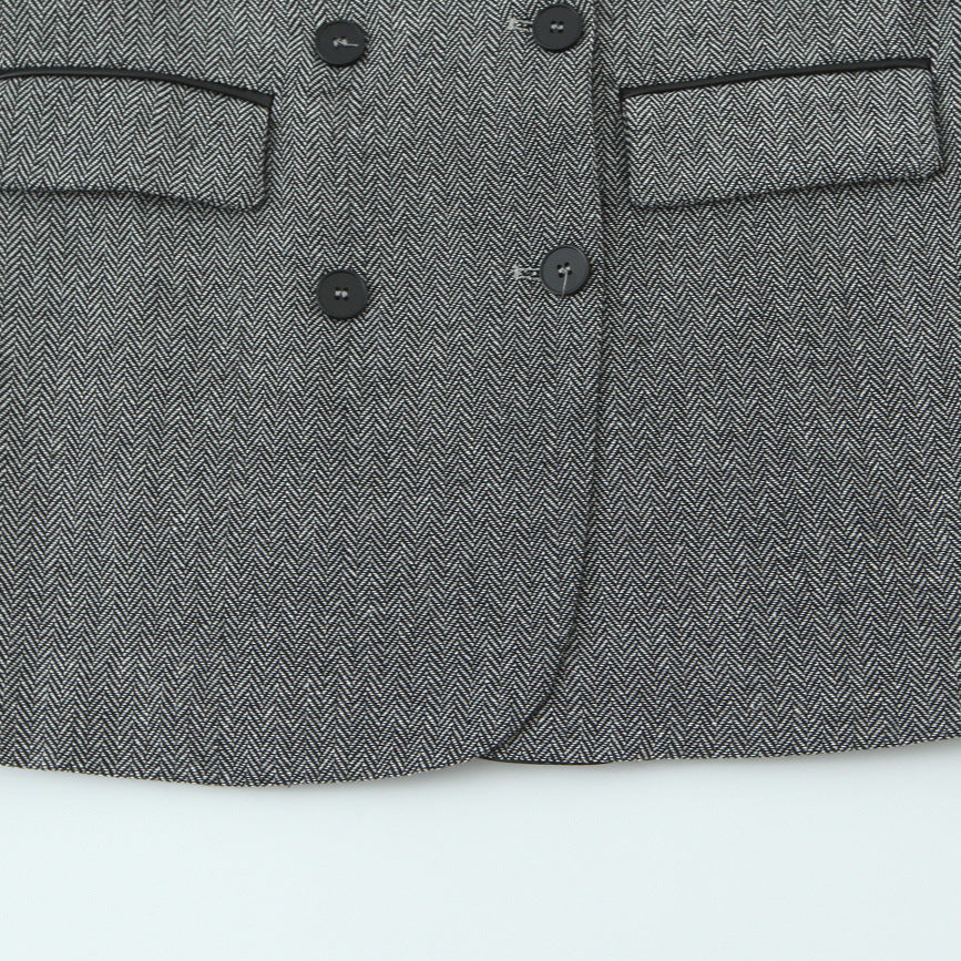 Damen modischer Blazer mit doppelter Knopfleiste und elegantem Revers Stalluxe
