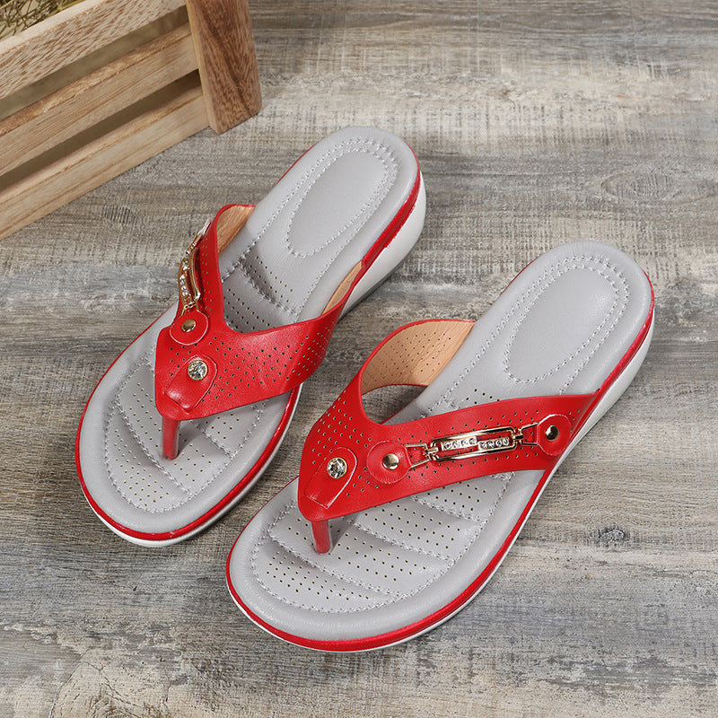 Damen Komfortable Flip-Flop-Sandalen mit ergonomischer Sohle und verspieltem Design Stalluxe