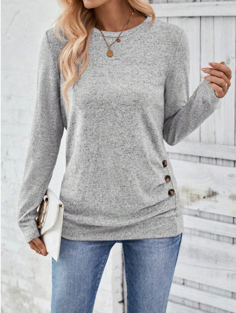 Damen lässiges Langarmshirt mit asymmetrischem Schnitt Stalluxe