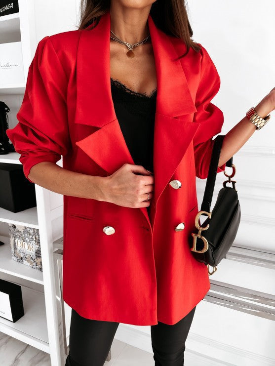 Women's Structured Double-Breasted Blazer Stalluxe