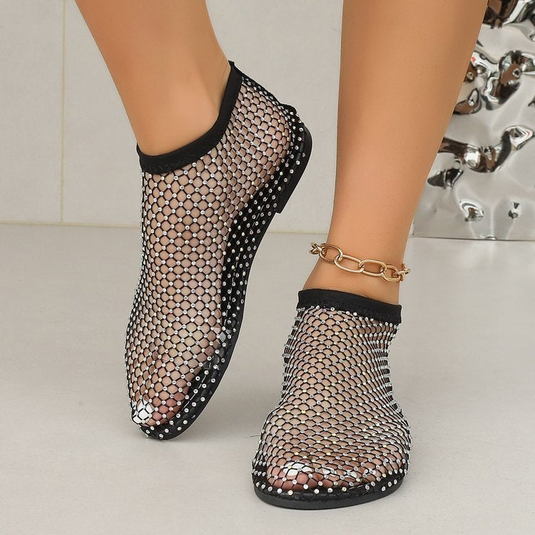 Damen Glamouröse Netzschuhe mit Strassverzierungen Stalluxe