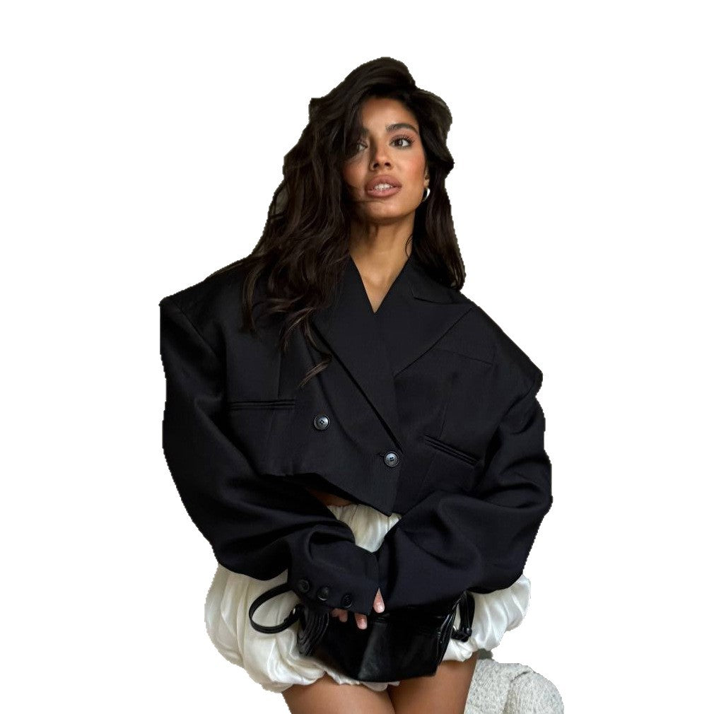 Damen Oversized Blazer mit doppelter Knopf- und umfangreicher Schulterpartie Stalluxe