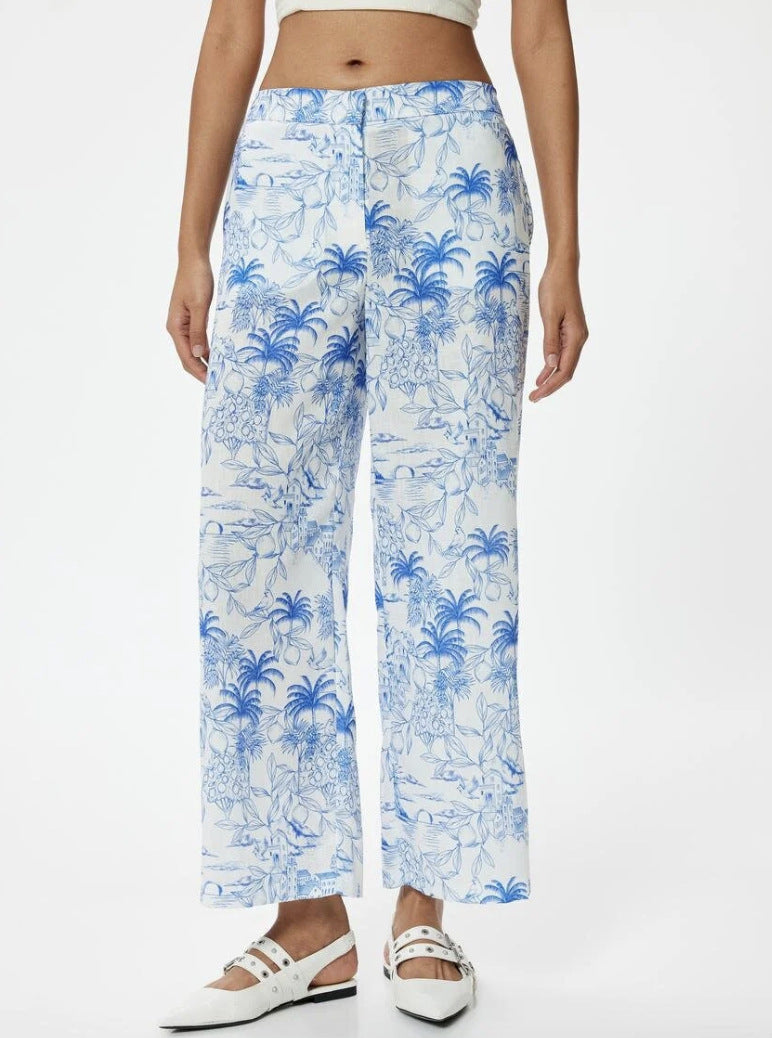 Damen Palazzo-Hose mit floralem Muster und weitem Schnitt Stalluxe