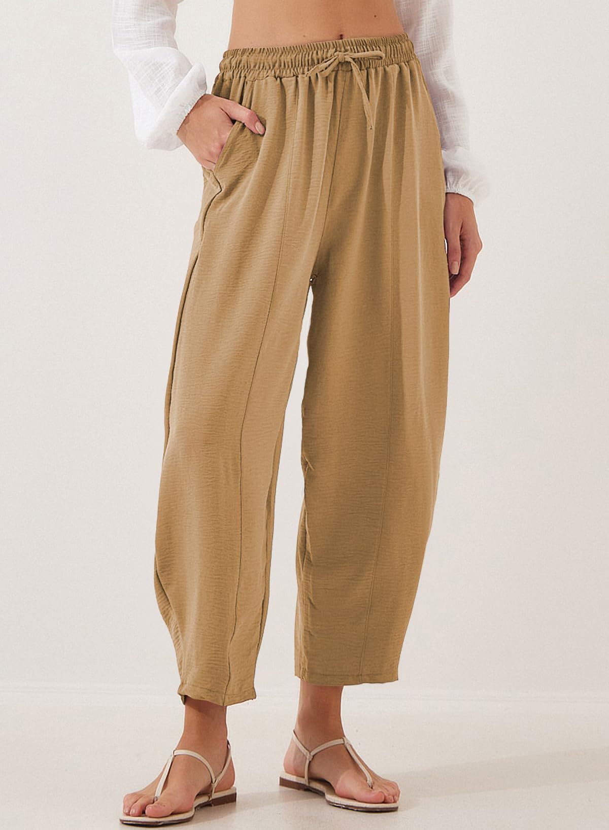 Damen entspannte Freizeithose mit elastischem Bund und praktischen Taschen Stalluxe