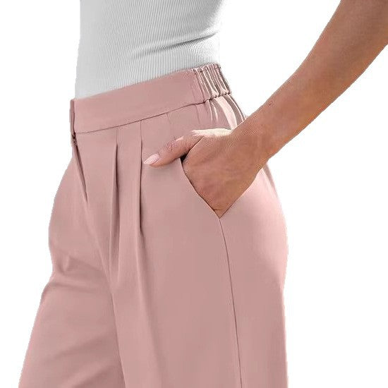 Damen Elegante und lockere High-Waist-Hose mit praktischen Taschen Stalluxe