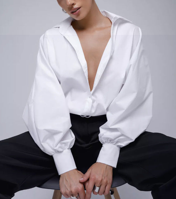 Damen Oversized Hemden mit voluminösen Ärmeln Stalluxe