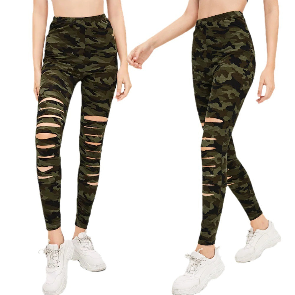 Damen Sportliche Leggings mit modischen Riss-Details Stalluxe