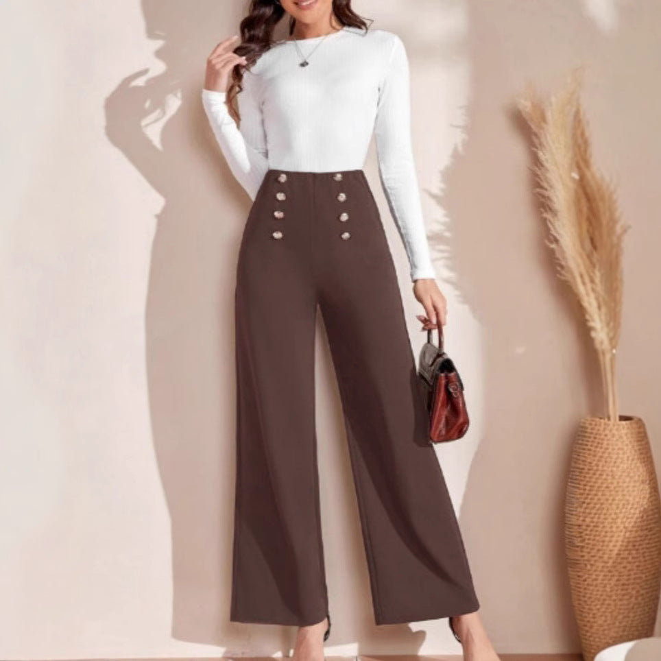 Damen Hochtaillierte Palazzo-Hosen Stalluxe