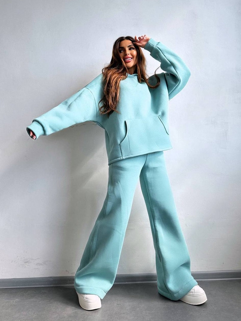 Damen lässiger Kapuzenpullover mit weitem Schnitt und bequemen Beinen Stalluxe