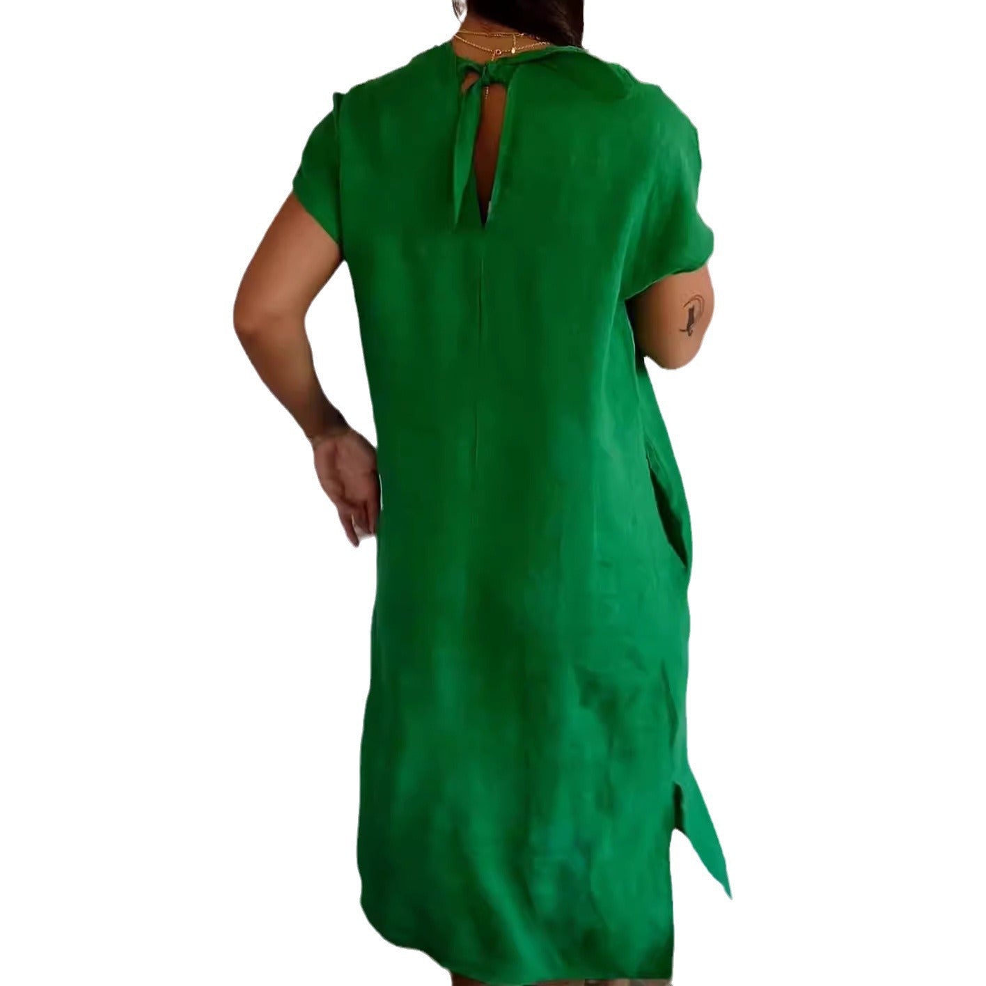 Damen lässiges V-Ausschnitt Kleid mit praktischen Taschen Stalluxe