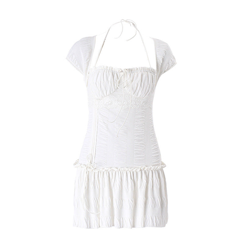 Damen lässiges und figurbetontes Minikleid mit Raffung Stalluxe