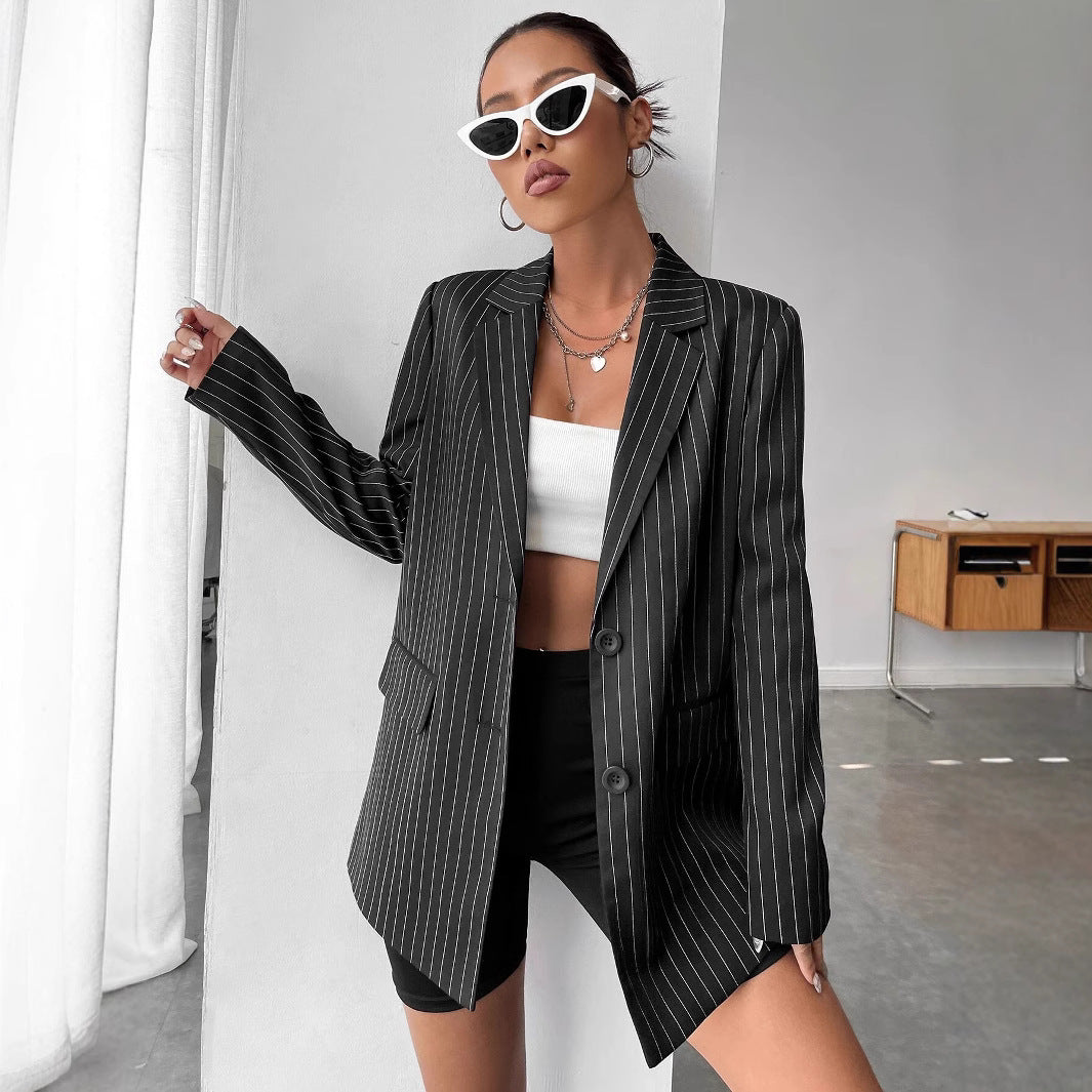 Damen Übergroßer Streifenblazer Stalluxe