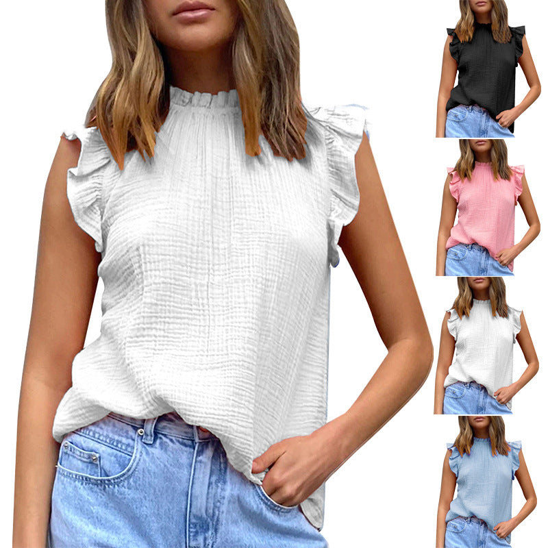 Damen lässiges Oberteil mit Rüschendetails und leichtem Material Stalluxe