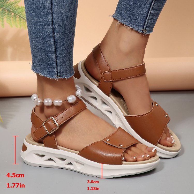 Damen Trendige Komfort-Sandalen mit verstellbarem Riemen Stalluxe
