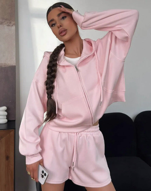Damen bequeme Hoody-Shorts Kombination Stalluxe
