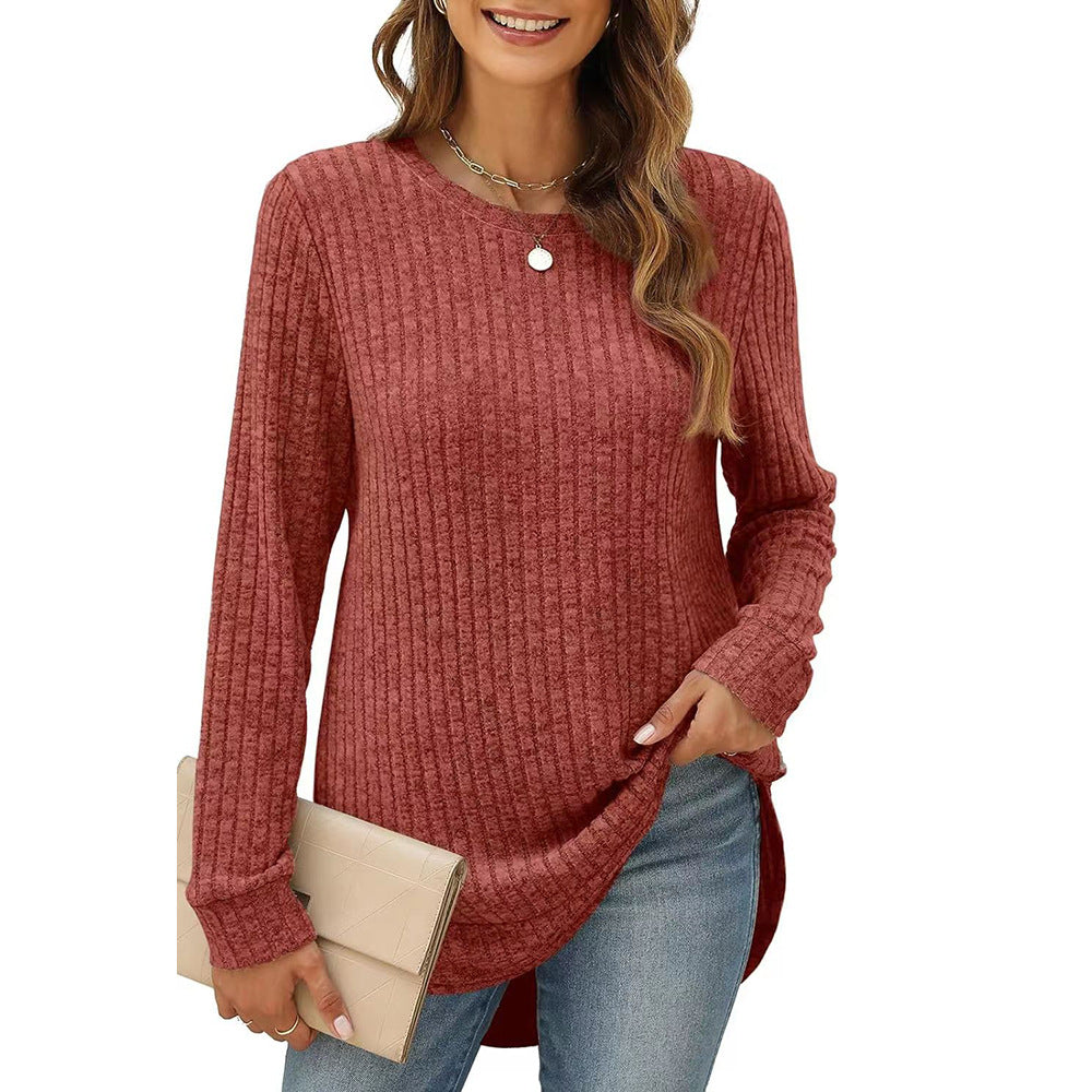Damen lässiges Langarmshirt aus Strukturstrick Stalluxe