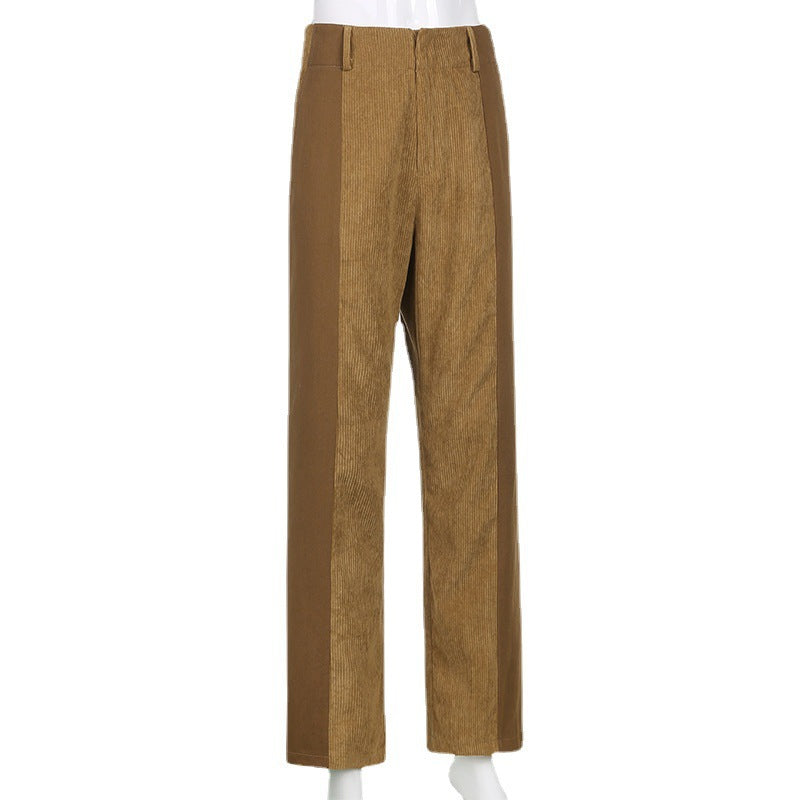 DamenLocker geschnittene High-Waist-Hosen mit vertikalen Rippdetails Stalluxe