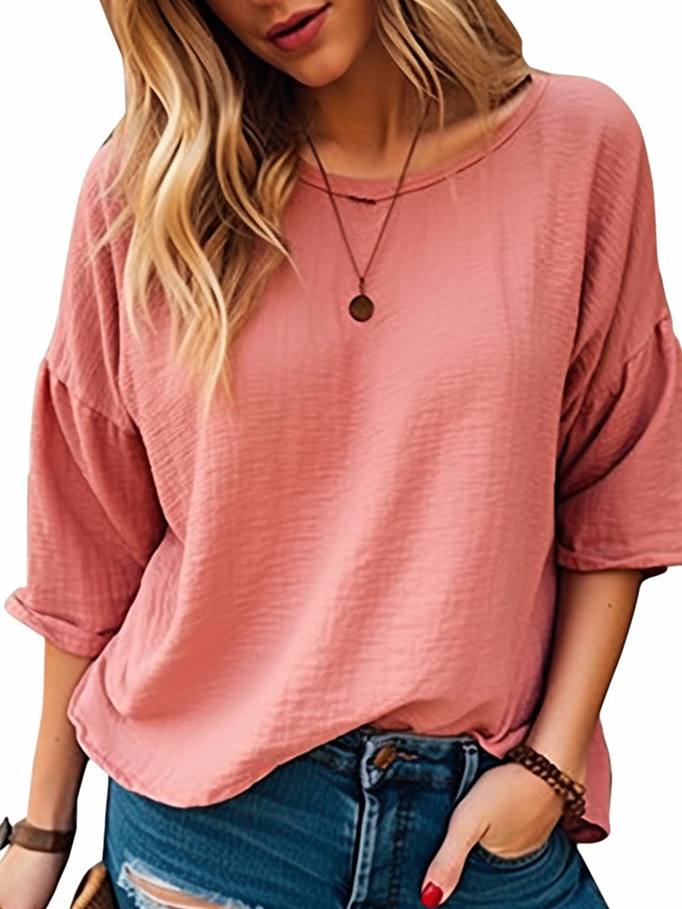 Damen Oversized Langarmshirt aus weich strukturiertem Material Stalluxe