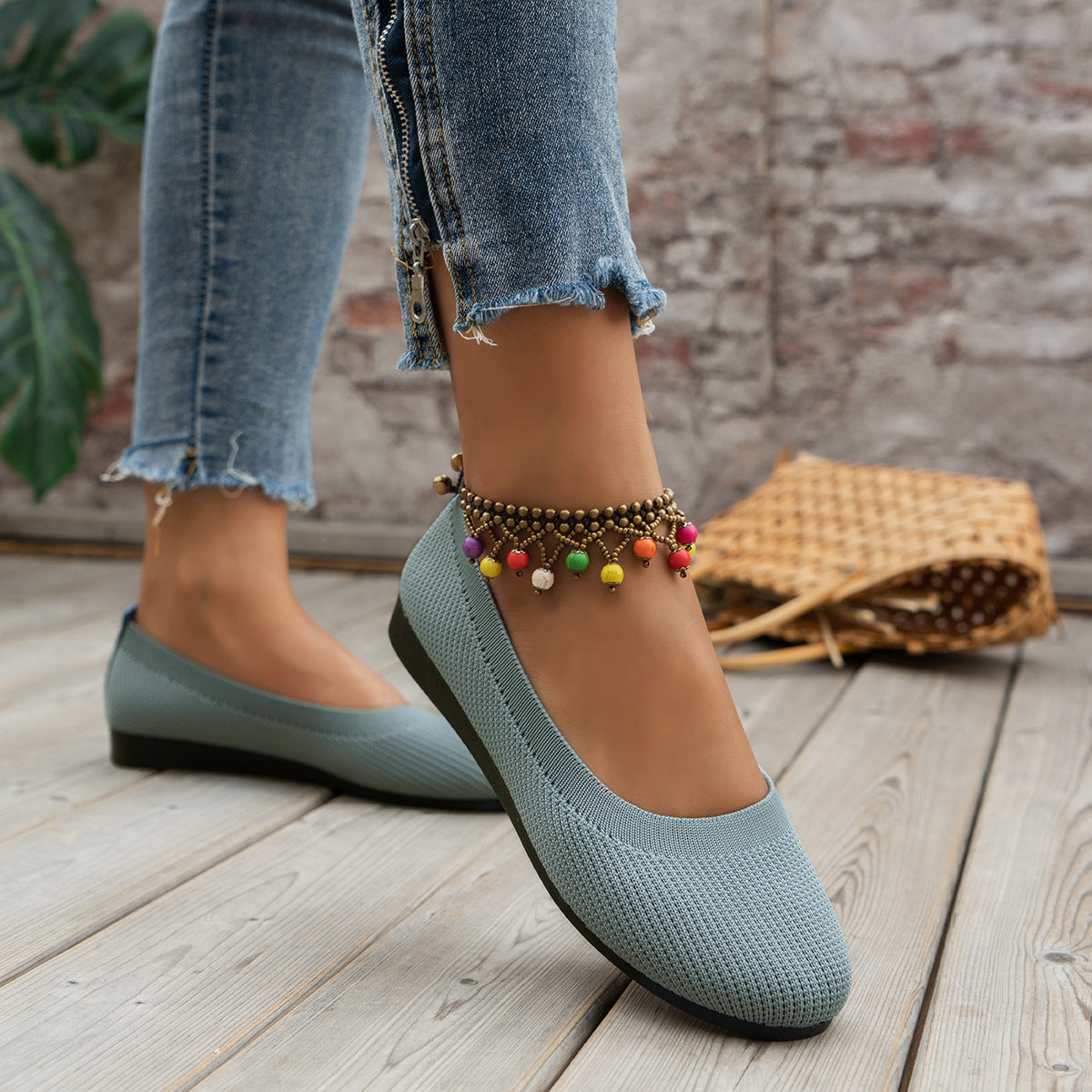 Damen elegante und bequeme Ballerinas mit atmungsaktivem Obermaterial Stalluxe
