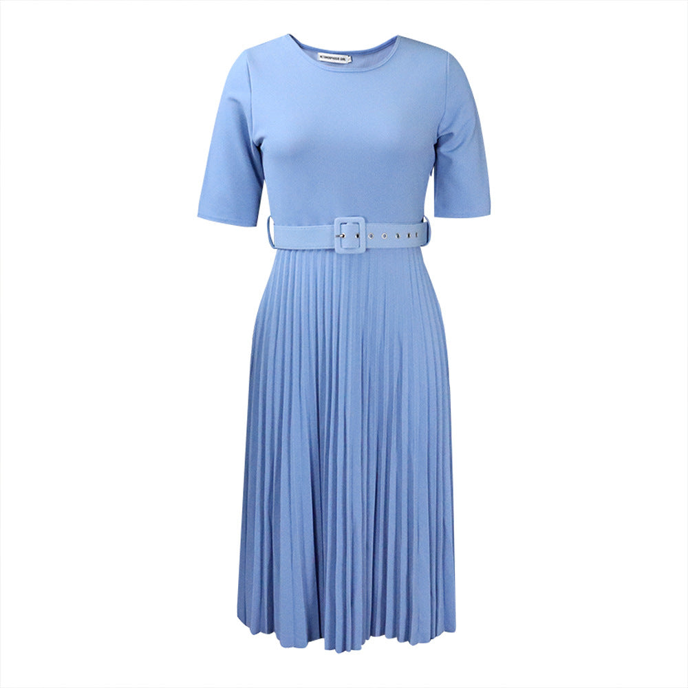 Damen Midikleid mit tailliertem Schnitt und elegantem Plissee-Rock Stalluxe