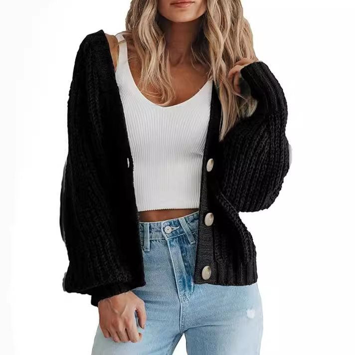 Damen Grobstrick-Cardigan mit Knopfdetails und weitem Schnitt Stalluxe