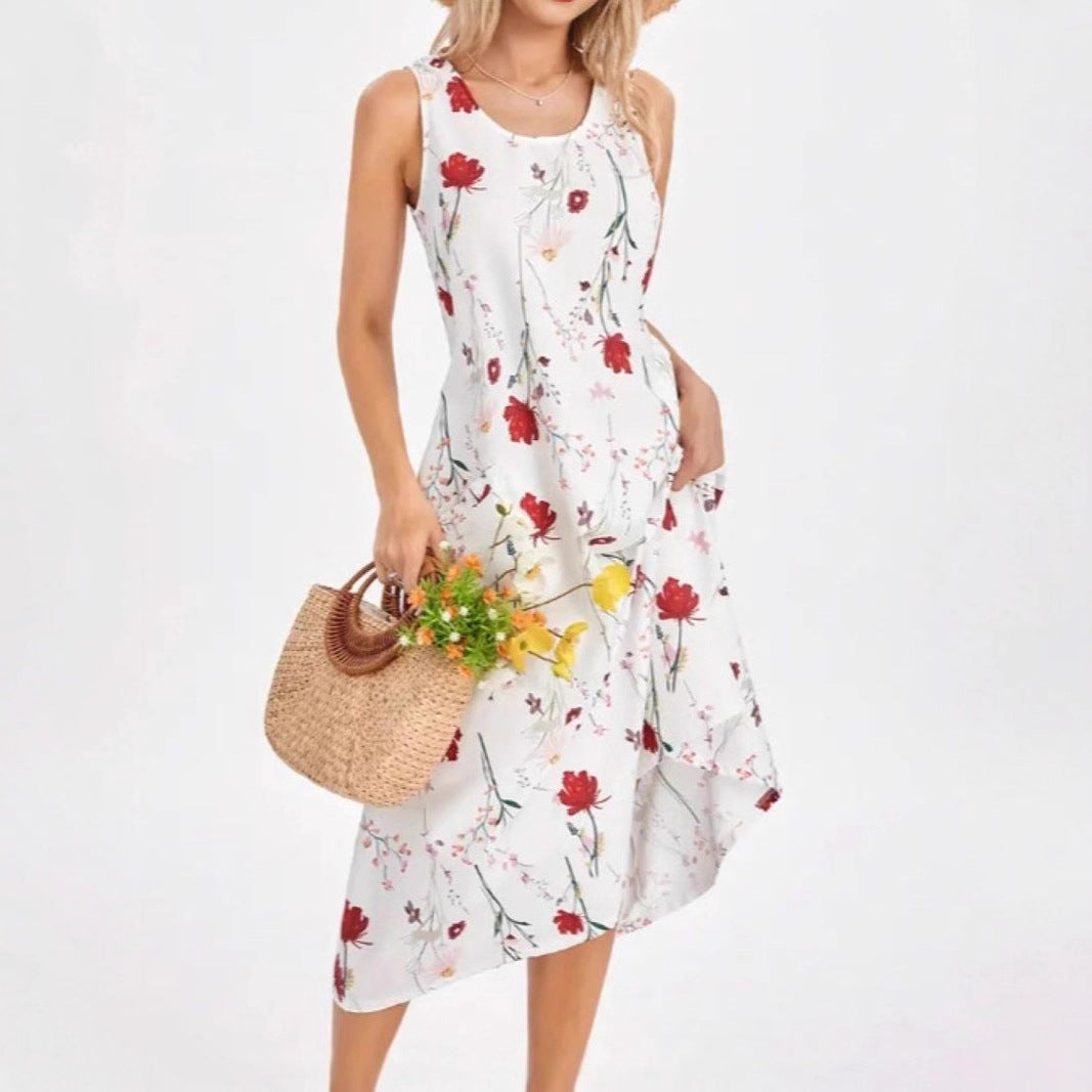 Damen Sommerkleid mit trendigem Leopardenmuster und praktischen Taschen Stalluxe