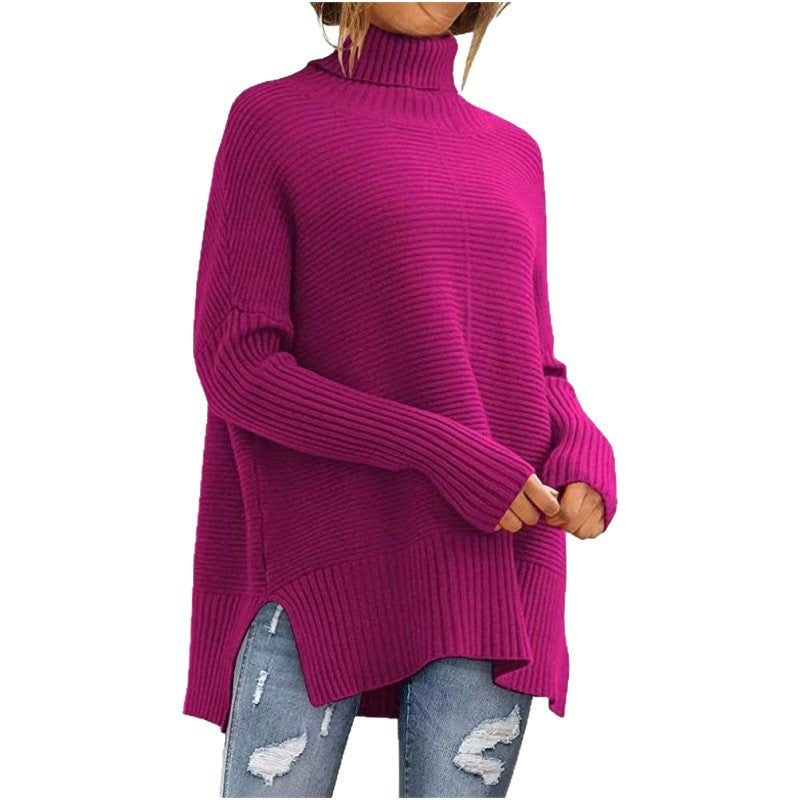 Damen kuscheliger Rollkragenpullover aus Rippstrick Stalluxe