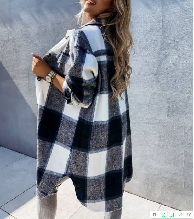 Damen Karierte Flanelljacke mit Taschen Stalluxe