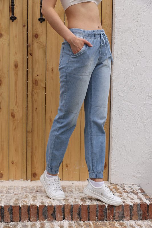 Damen lässige Cargo-Hose mit elastischem Bund und praktischen Taschen Stalluxe