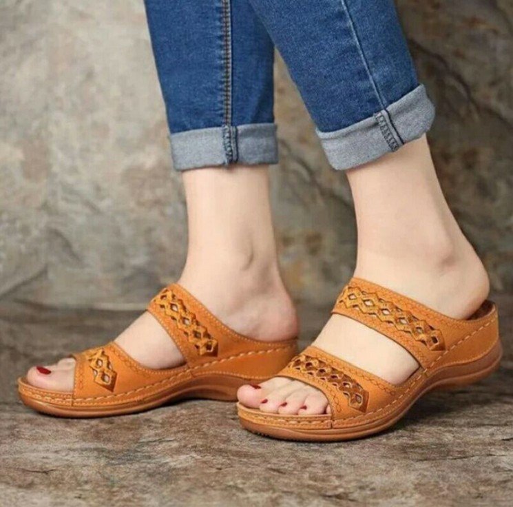 Damen Bequeme Zehentrenner-Sandalen mit ergonomischem Fußbett und modischem Design Stalluxe