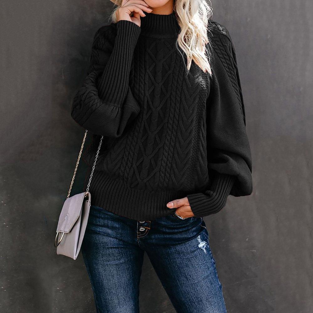 Damen Strickpullover mit hochgeschlossenem Kragen und strukturiertem Design Stalluxe