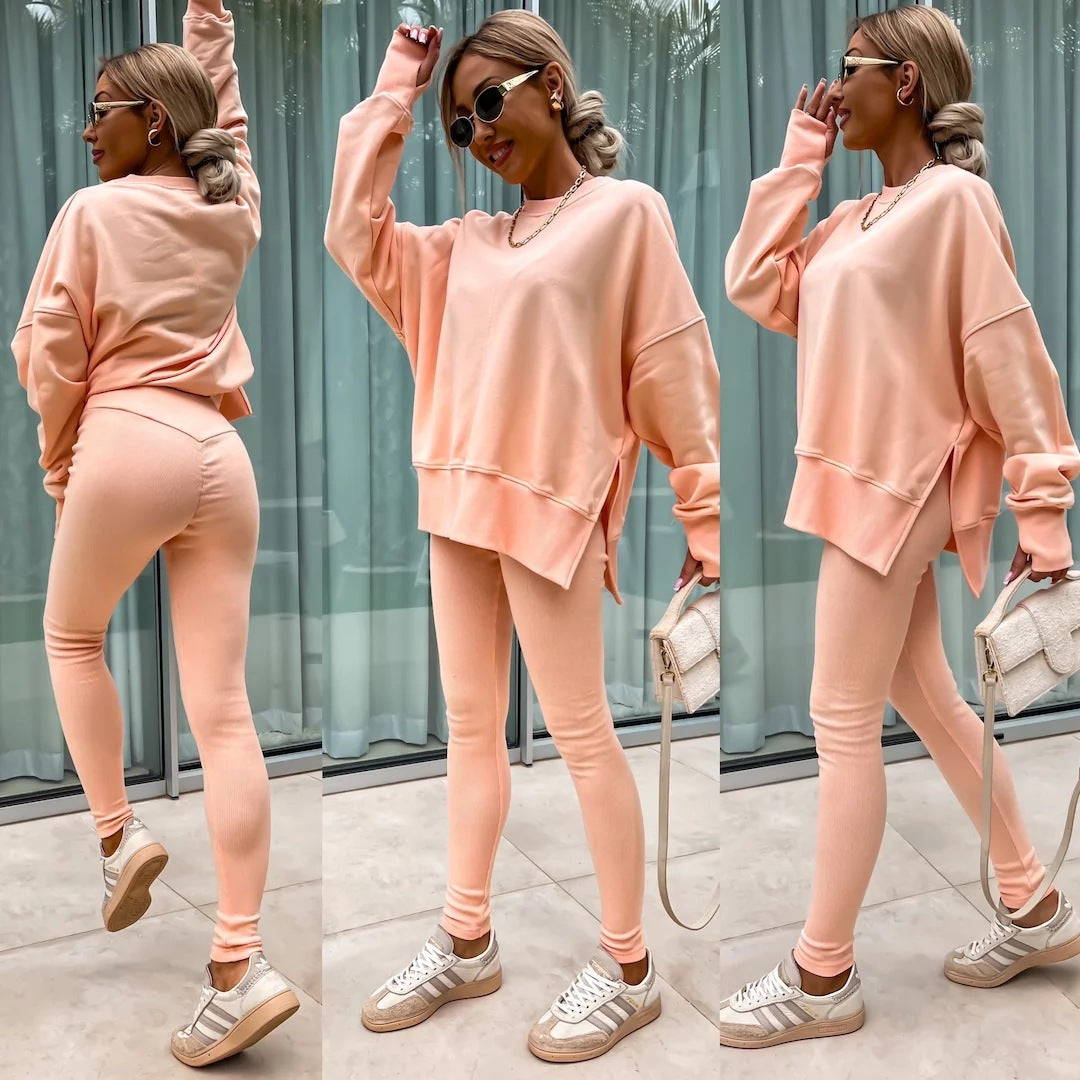 Damen Oversized Sweatshirt mit hoch geschnittenen Leggings Stalluxe