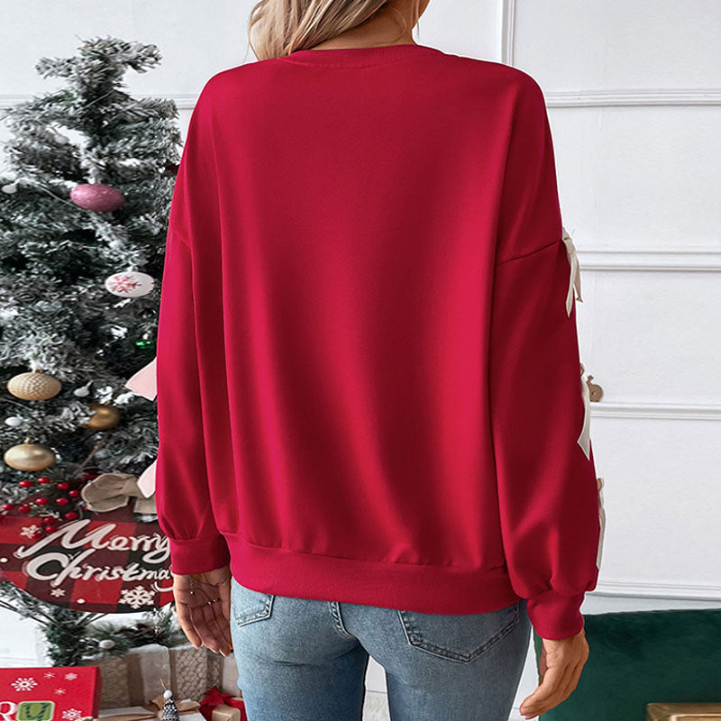 Damen Sweatshirt mit Rüschendetails und Schleifen Stalluxe