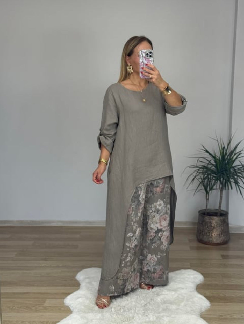 Women's Relaxed Fit Linen Tunic Top Stalluxe
