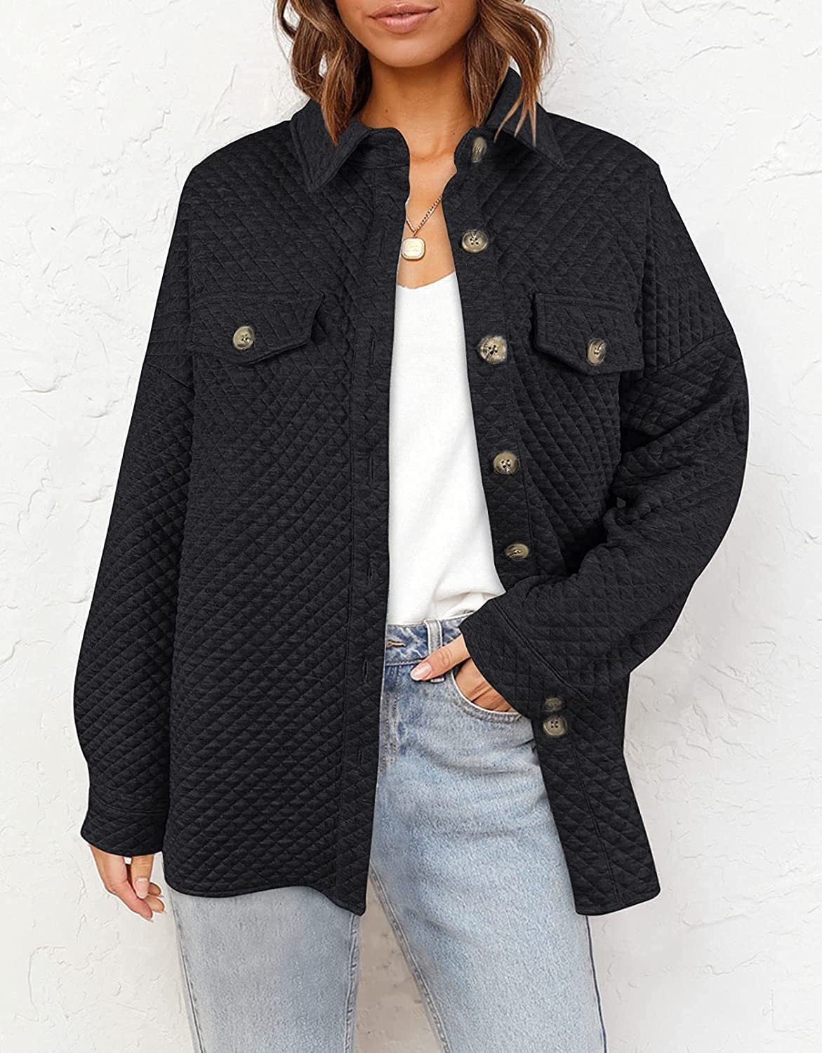 Damen Übergröße Steppjacke mit Taschen und klassischem Kragen Stalluxe