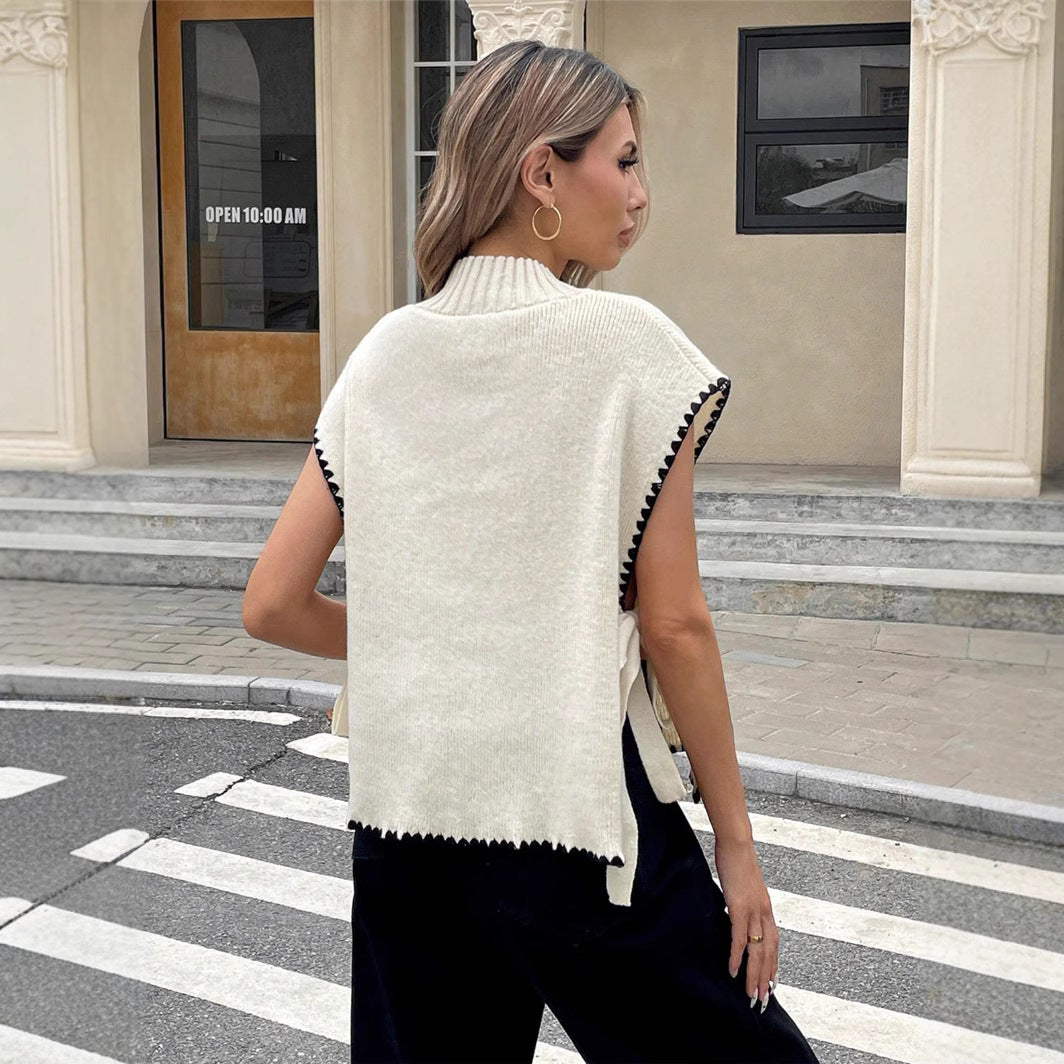 Damen Stricktop mit einzigartigen Cut-Outs und verspieltem Knoten Stalluxe